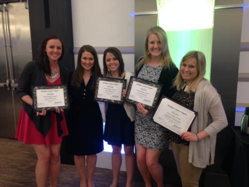 Pictured are some of the students who received awards at Michigan Campus Compact's Outstanding Student Service Awards.