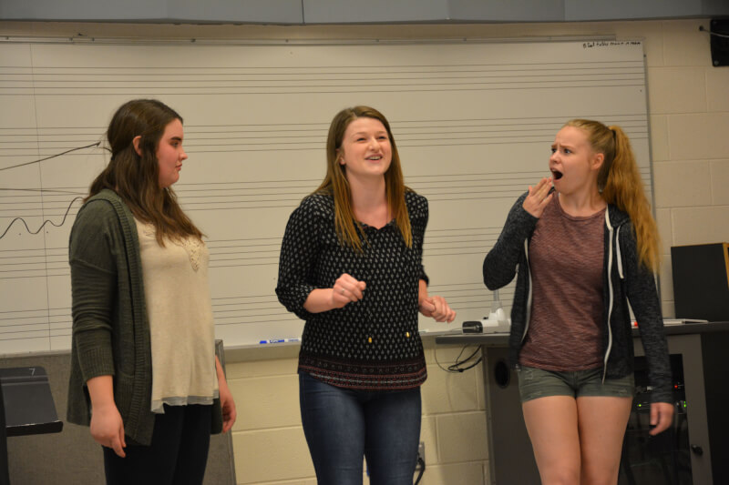 GVSU Opera Theatre students rehearsing "Saga of Jenny."