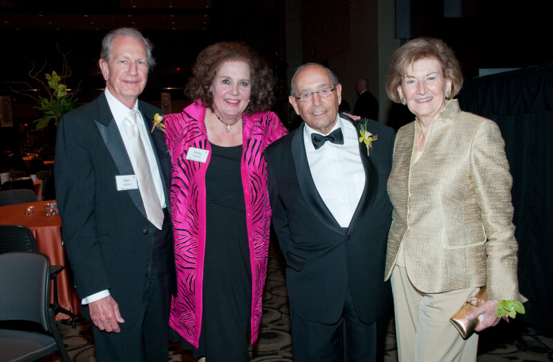 From left: The late Mart Johnson; Dorothy Johnson, namesake of Grand Valley's Dorothy A. Johnson Center for Philanthropy; Rich DeVos; the late Helen DeVos.