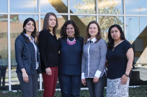 From left, Negin Nadvar, Nadina Zweifel, Samhita Rhodes, Lauren Hickox and Priya Balasubramanian.