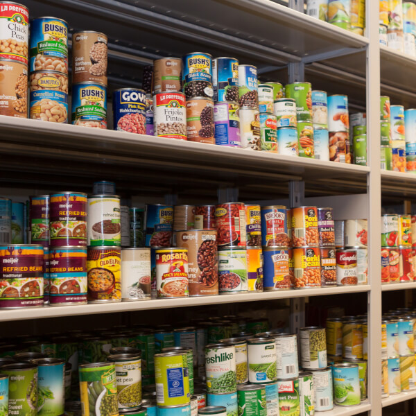 A photo of food on shelving at Replenish