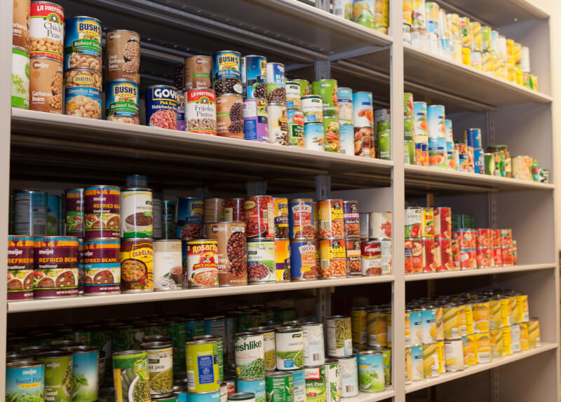A photo of food on shelving at Replenish