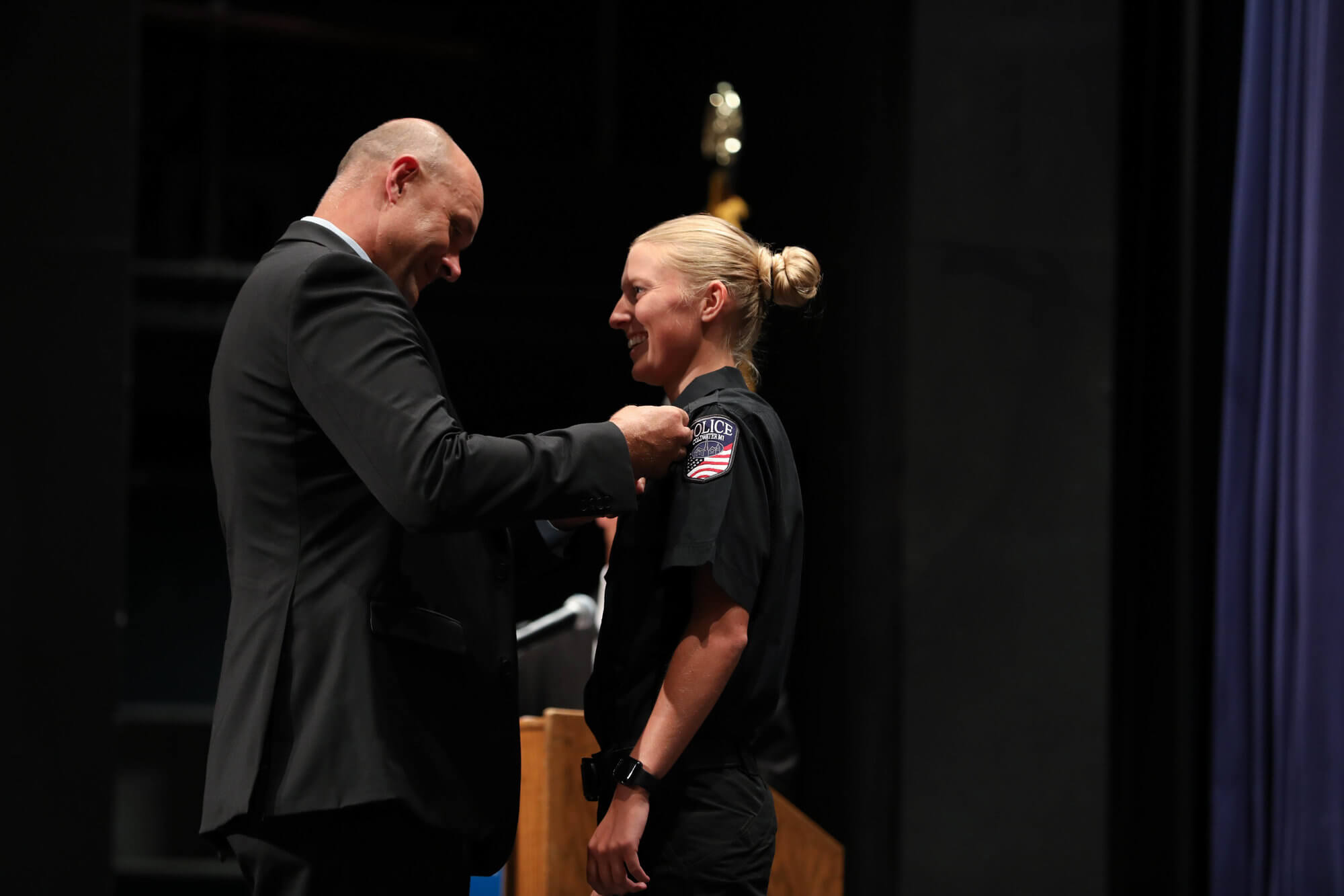Forty-eight police academy recruits graduated August 15 from the Grand Valley State University Police Academy.