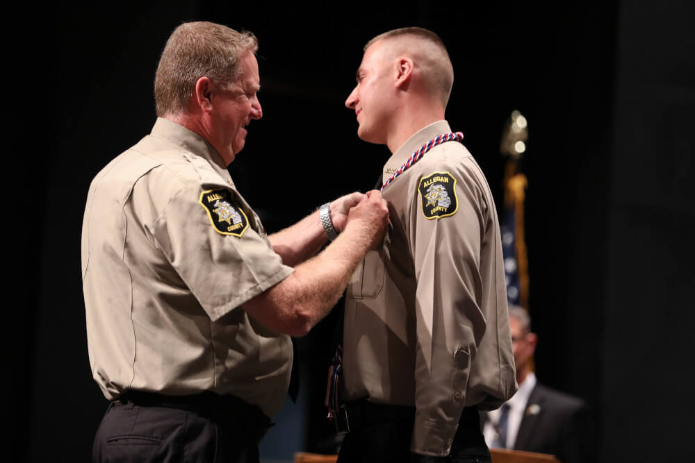 Forty-eight police academy recruits graduated August 15 from the Grand Valley State University Police Academy.