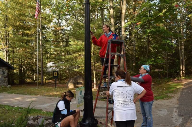 Students helped restore historic sites at North Higgins Lake State Park September 19.