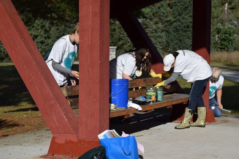 Students helped restore historic sites at North Higgins Lake State Park September 19.