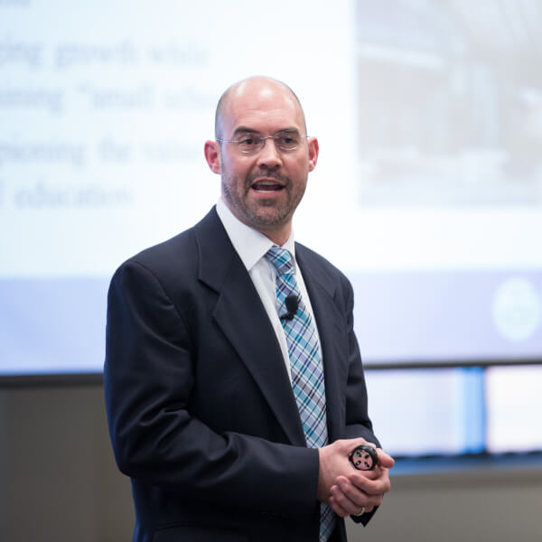 man giving presentation