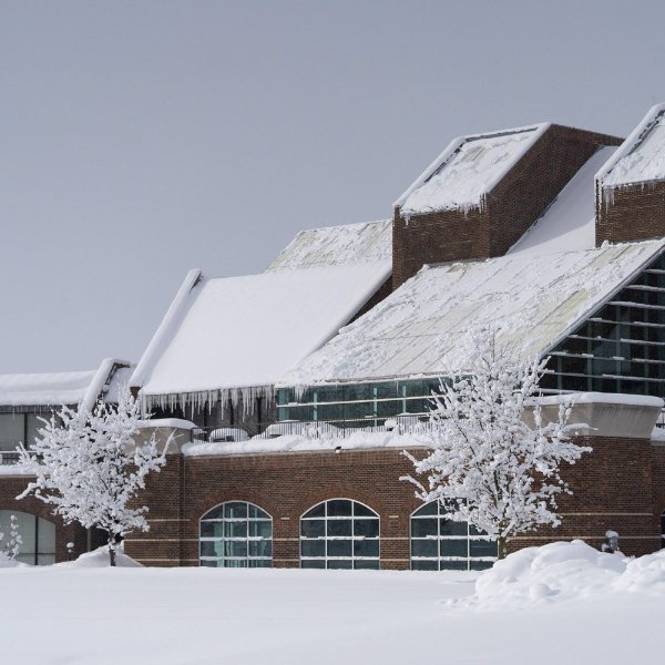 Image of Kirkhof Center in the winter.