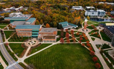 drone photo of Allendale Campus