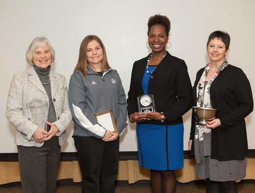 From left are Diana Pace, Kate Harmon, Mitzi Loving Johnson and Colette Seguin Beighley; each received awards at the Celebrating Women Awards on March 12.