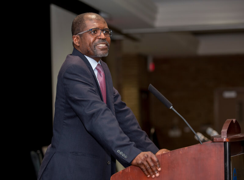 A photo of Jack Mangala, endowed professor of civil discourse