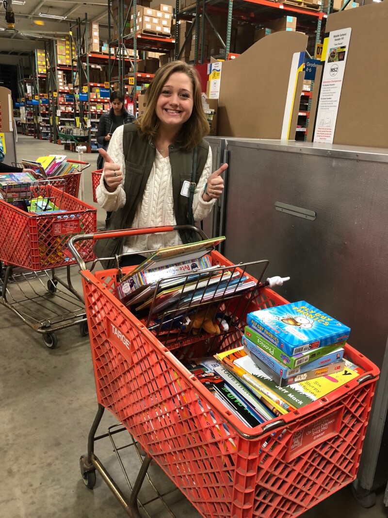 Recent graduates from the College of Education who are teaching in underserved Michigan public school districts received enough free books to establish a classroom library.