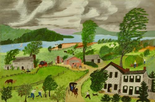 "The Storm" by Grandma Moses is just one of 35 new pieces of artwork joining the Grand Valley State University Art Gallery and Collection.