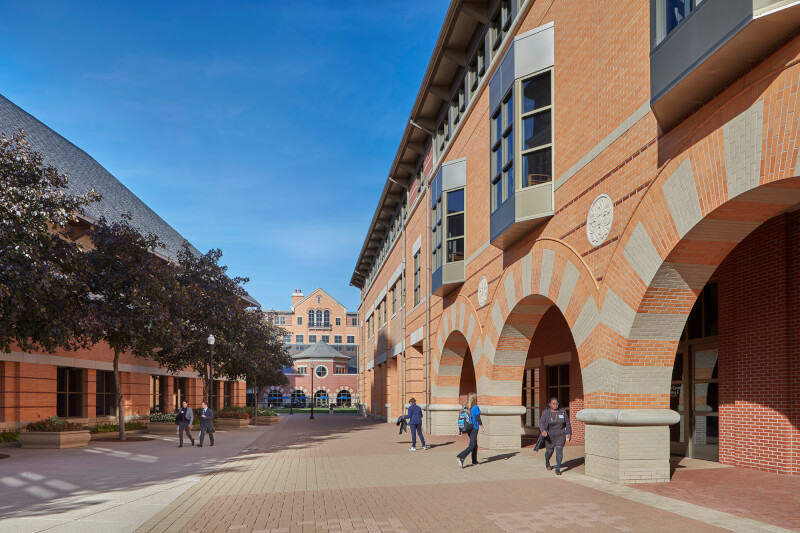 photo of DeVos Center, students walking