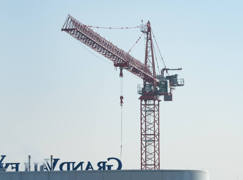 A special get well message was put on a crane at the Health Campus construction site for hospital patient John Bowen.