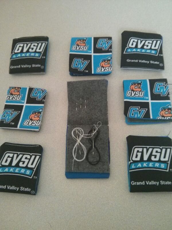 Sewing kits with GVSU athletics logo