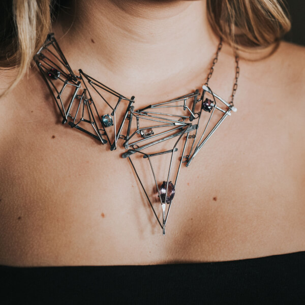 Necklace by Emma Hoekstra, a senior majoring in studio art with an emphasis in jewelry and metalsmithing.
