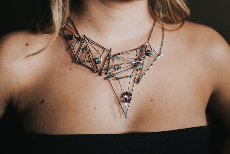Necklace by Emma Hoekstra, a senior majoring in studio art with an emphasis in jewelry and metalsmithing.