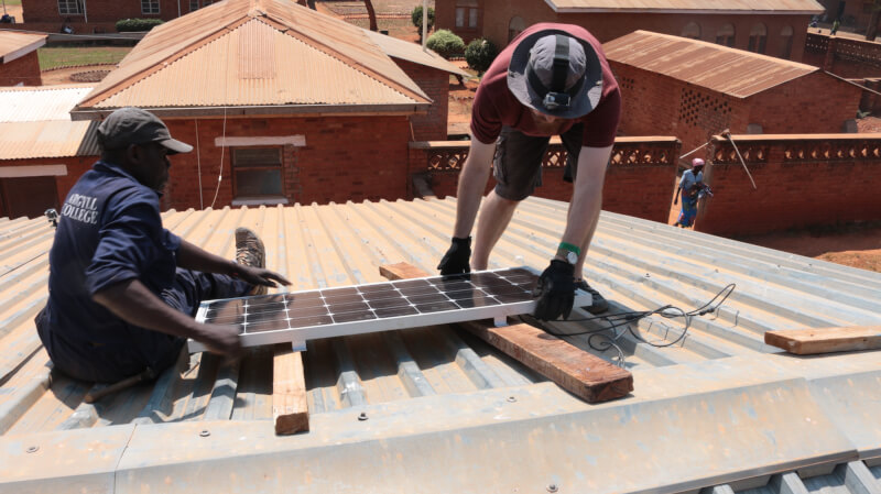 installing a solar panel