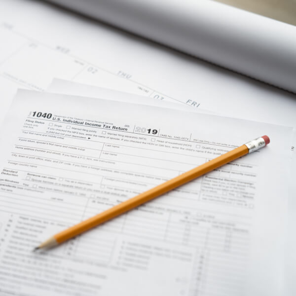 Photo of a tax return document.