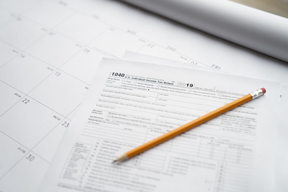 Photo of a tax return document.