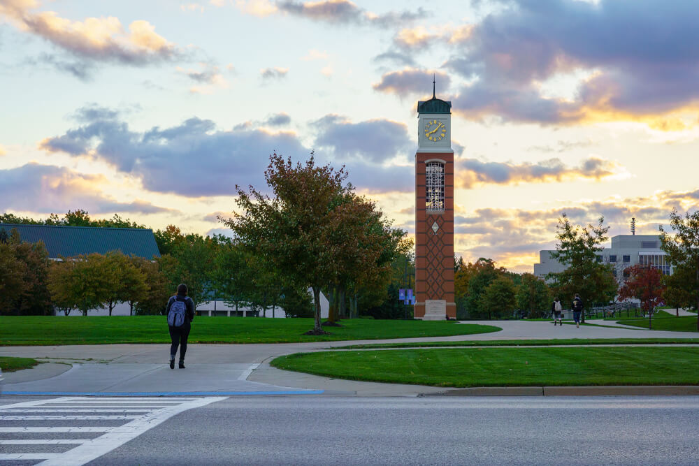 Allendale Campus looking at Cook Carillon Tower