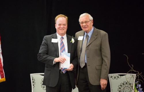 Craig Benjamin, left, with Glenn A. Niemeyer at the Student Awards Convocation.