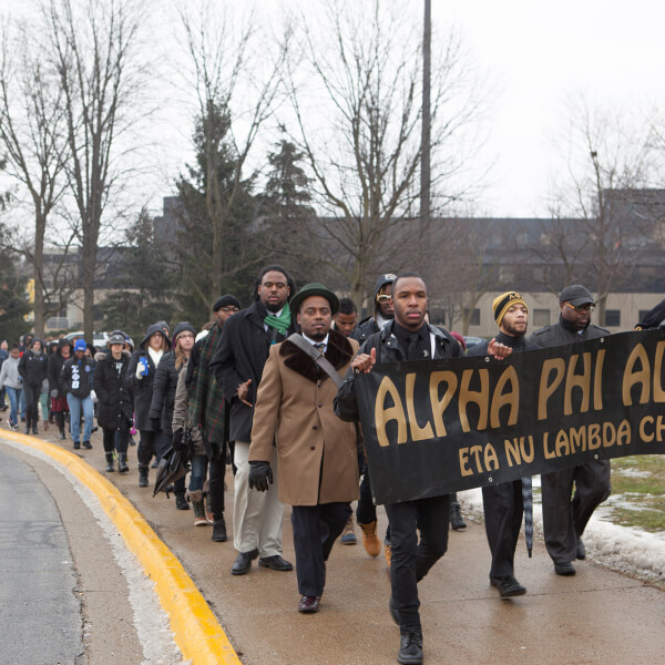 people marching