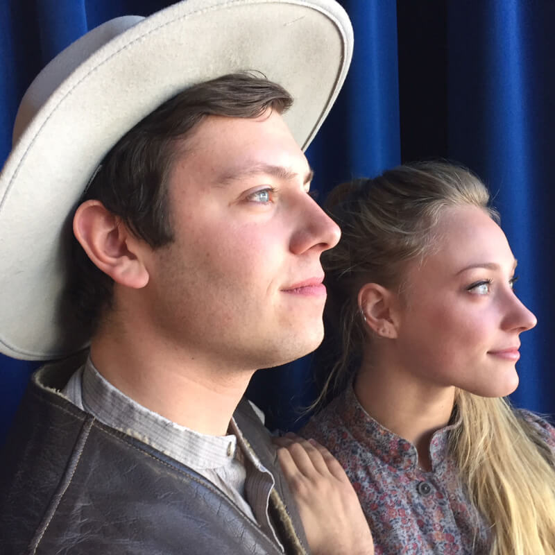 Casey Huls (left) as Curly and Mackenzie Segard (right) as Laurey.