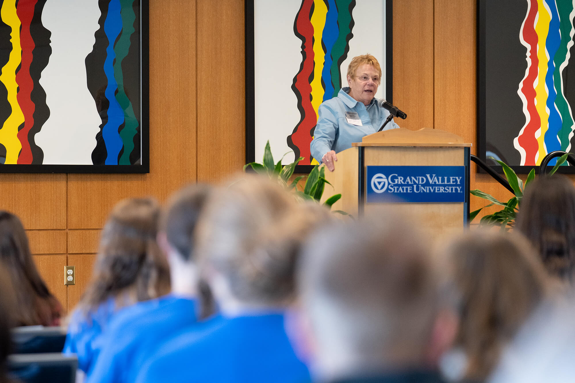 woman at podium