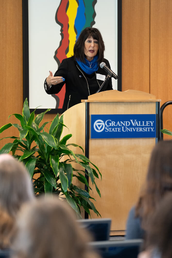 woman at podium