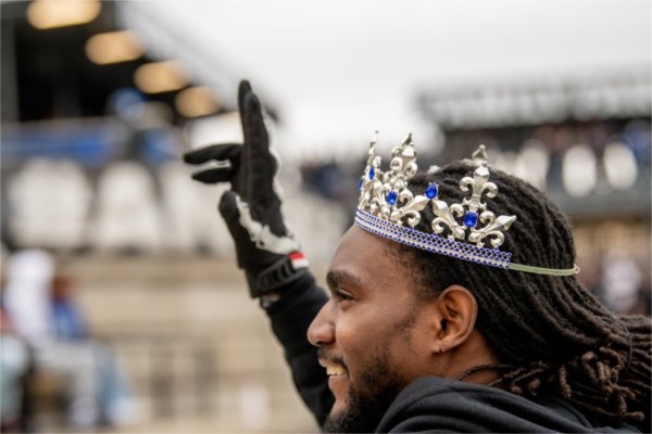Art Jackson smiles at the crowd after being named Homecoming Royal. 